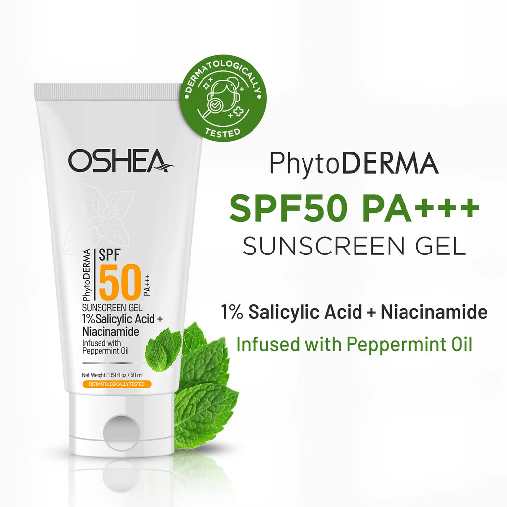 OSHEA HERBAL Salicylic Acid Sunscreen Gel SPF 50 for Oily and Acne Prone Skin 50ml