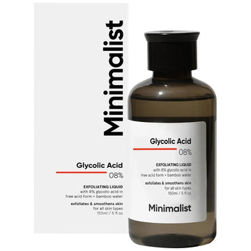 Minimalist Glycolic Acid 08% Exfoliating Liquid Exfoliates & Smoothens Skin 150ml