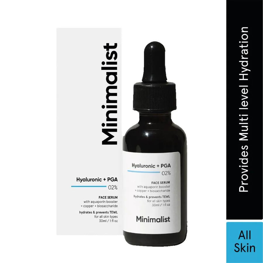 Minimalist Hyaluronic Acid + PGA 02% Face Serum Hydrates & Prevents TEWL 30ml