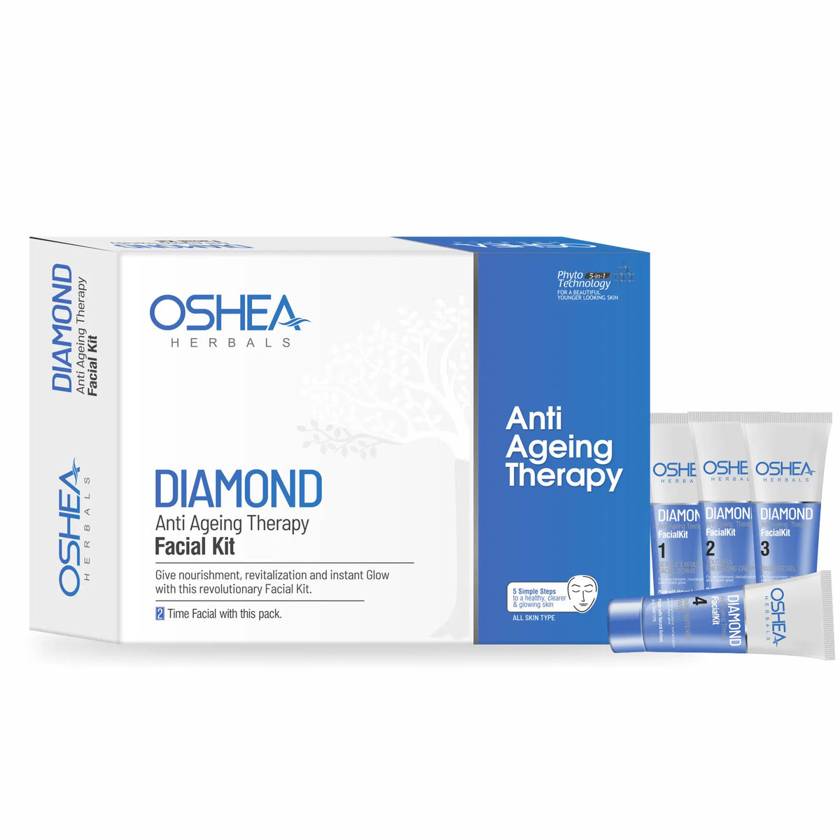 OSHEA Herbals 1 Time Use Facial Kit For All Skin Type Diamond (64gm)