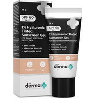 The Derma co 1% Hyaluronic Tinted Sunscreen Gel with SPF 60 & PA++++ for Broad Spectrum Protection - 30g