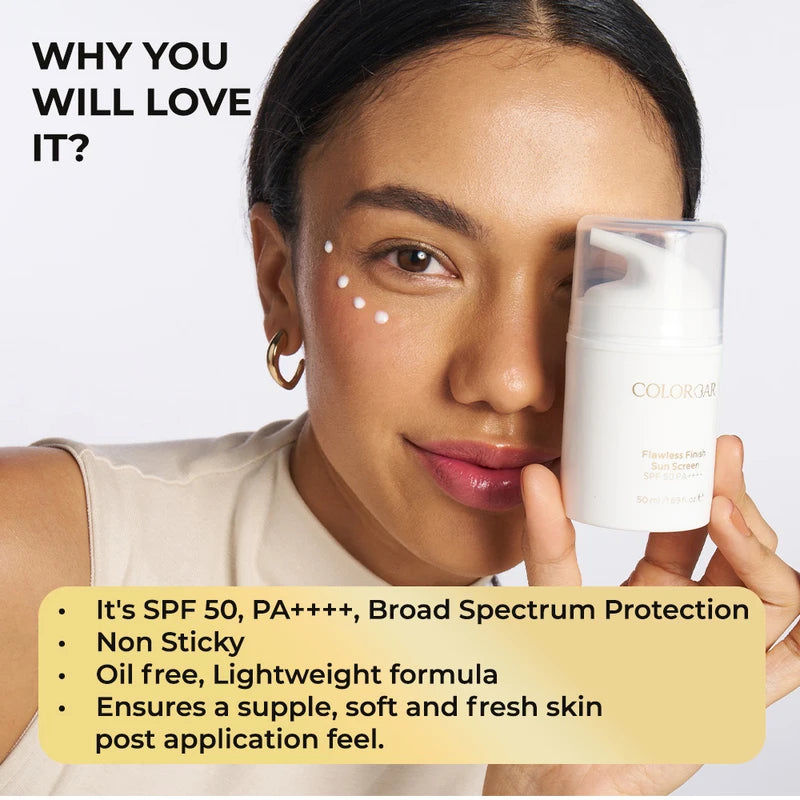 Colorbar Flawless Finish Sun Screen SPF 50 PA++++ 50ml