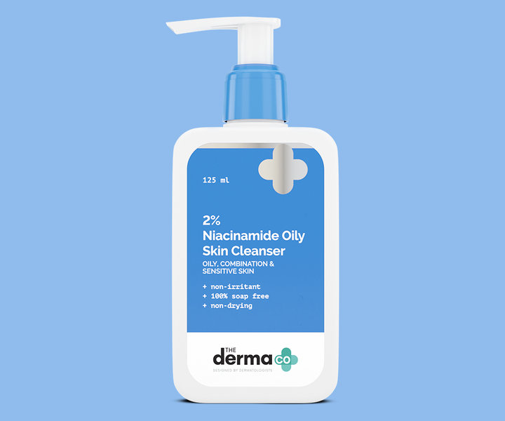 The Derma co 2% Niacinamide Oily Skin Cleanser for Sensitive, Oily & Combination Skin 125 ml Non-Irritant | 100% Soap-Free | Non-Drying 125ml