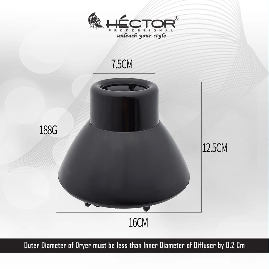 Hector Professional Diffuser For Hair Dryer|Attachment For Curly Wavy Natural Thick Hair To Build Volume|Diffuser For Blow Dryers