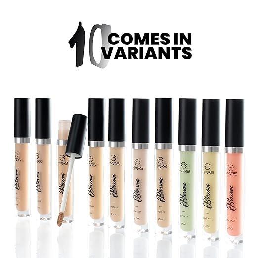 MARS Blossom liquid Concealer | Lightweight With Full Coverage | Highly Blendable Concealer for Face Makeup | Crease Resistant Formula (4.5 ml) (Light ivory)