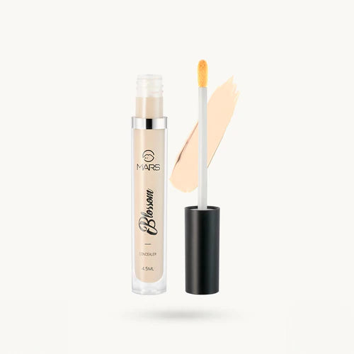 MARS Blossom liquid Concealer | Lightweight With Full Coverage | Highly Blendable Concealer for Face Makeup | Crease Resistant Formula (4.5 ml) 02 Light Beige