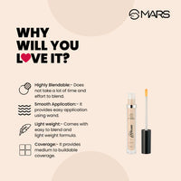 MARS Blossom liquid Concealer | Lightweight With Full Coverage | Highly Blendable Concealer for Face Makeup | Crease Resistant Formula (4.5 ml) 02 Light Beige