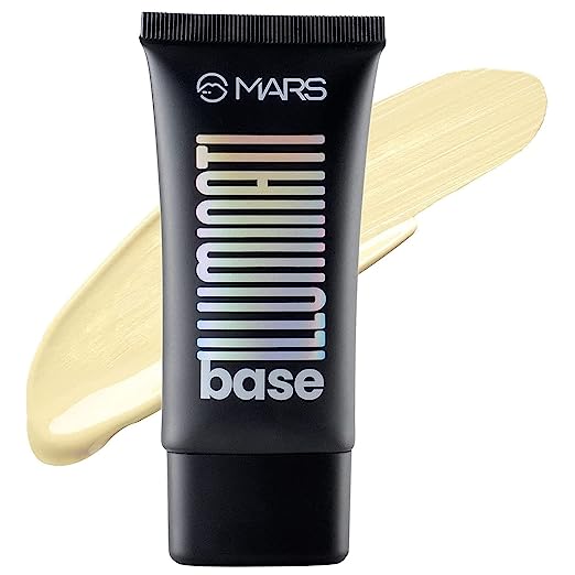 MARS Illuminati Base Dewy Primer with Highlighter | Glowy Dewy Primer for Face Makeup | Natural Finish (45ml) (GOLD)