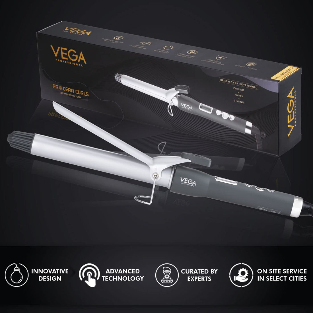 VEGA PROFESSIONAL Pro Cera Curls 28Mm Curling Tong