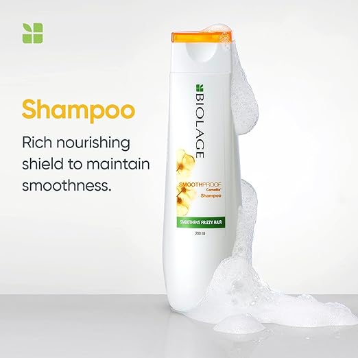 Biolage Smoothproof Shampoo For Frizzy Hair | Cleanses, Smooths & Controls Frizz | With Camellia Flower | Natural & Vegan (400 ml)