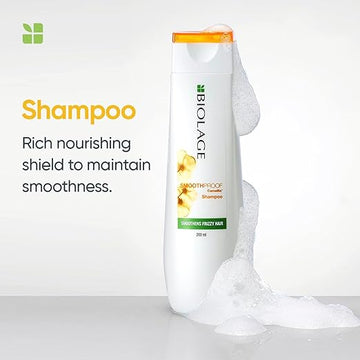 Biolage Smoothproof Shampoo For Frizzy Hair | Cleanses, Smooths & Controls Frizz | With Camellia Flower | Natural & Vegan (400 ml)