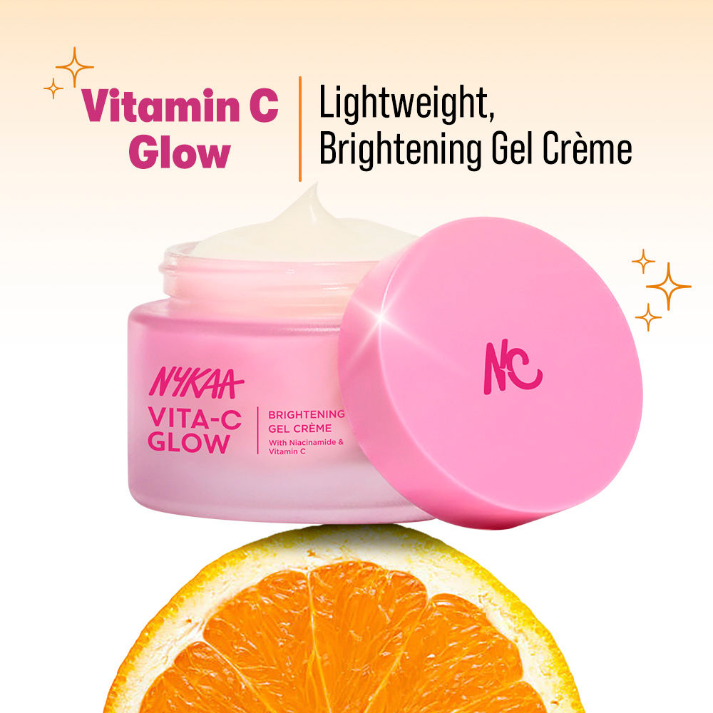 Nykaa Vita-C Glow Brightening Gel Creme -Lightweight, Non Sticky-For Normal, Oily & Combination Skin (50ml)