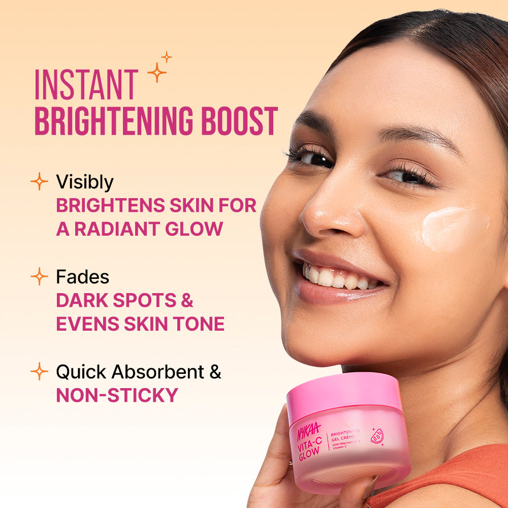 Nykaa Vita-C Glow Brightening Gel Creme -Lightweight, Non Sticky-For Normal, Oily & Combination Skin (50ml)