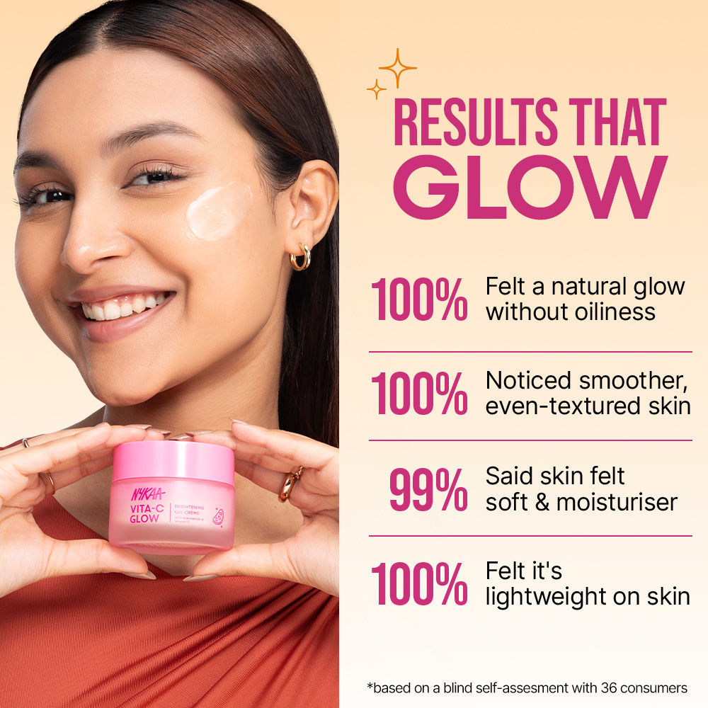 Nykaa Vita-C Glow Brightening Gel Creme -Lightweight, Non Sticky-For Normal, Oily & Combination Skin (50ml)