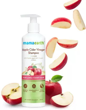 mamaearth Apple Cider Vinegar Shampoo with Organic Apple Cider Vinegar and Biotin for Long and Shiny Hair - 250ml