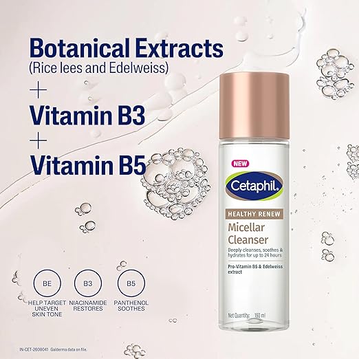 Cetaphil Healthy Renew Micellar Cleanser, Triple Action Formula for Anti Aging Skincare Routine- 160ML