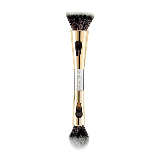 MARS 4 in 1 Travel Brush with Foundation Brush, Powder Brush, Eyeshadow Blending Brush & Flat Brush | Soft Bristles Makeup Brushes Set for Women