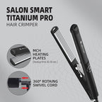 Hector Titanium Pro Hair Crimper with Fast Heatup for Women, Black