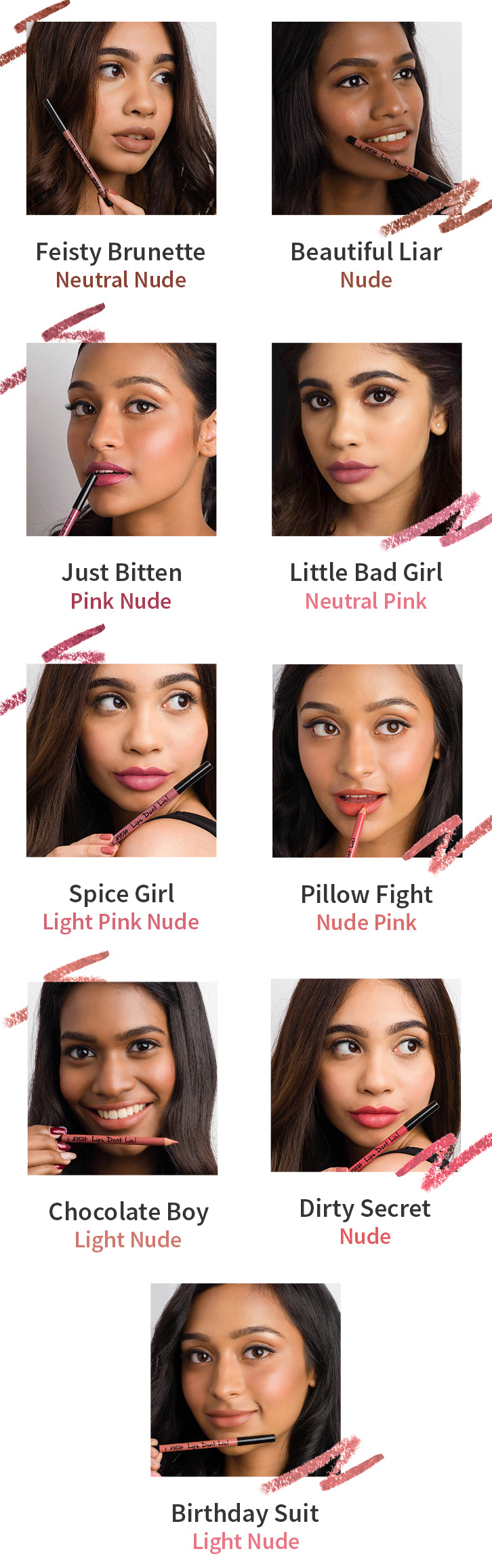 Nykaa Lips Don't Lie! Waterproof Line & Fill Lip Liner - Little Bad Girl 14 (1.14g)