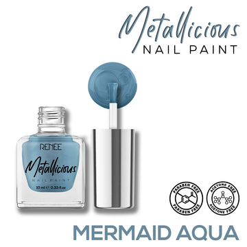 RENEE Metallicious Nail Paint 10ml Mermaid Aqua