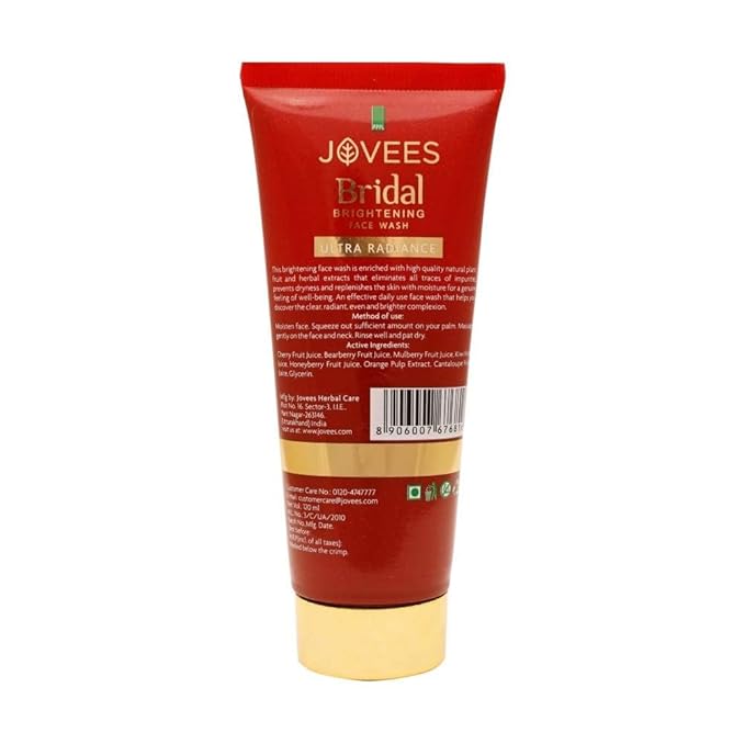 Jovees Herbal Bridal Brightening Face Wash | Ultra Radiance For Brightening Skin | Reduces Dark Spot 120ml