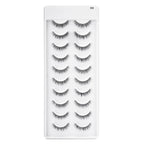 MYSTIQUE HAIR FEATHERLIGHT EYE LASHES TRANSPARENT BAND MINK EYELASHES 10 PAIRS