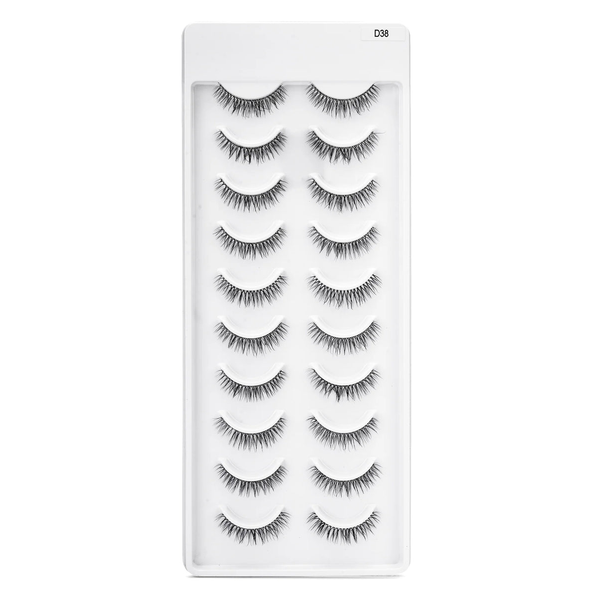 MYSTIQUE HAIR FEATHERLIGHT EYE LASHES TRANSPARENT BAND MINK EYELASHES 10 PAIRS