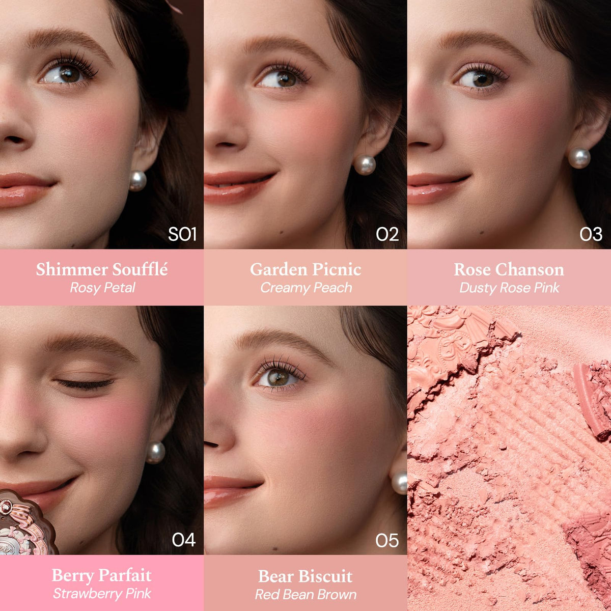 Flower Knows The Sweetie Bear Collection Silk Satin Blush 5g
