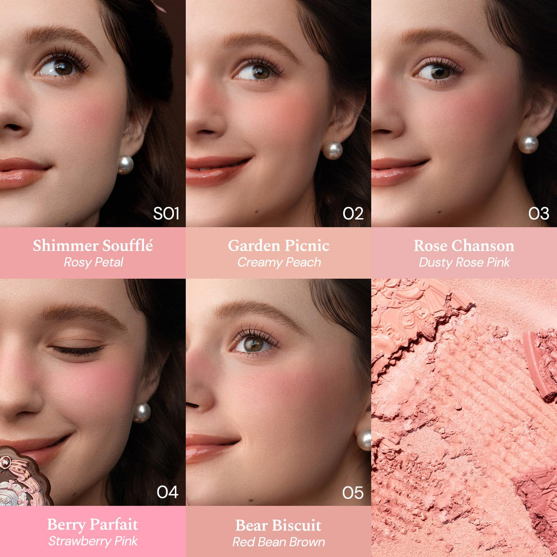 Flower Knows The Sweetie Bear Collection Silk Satin Blush 5g