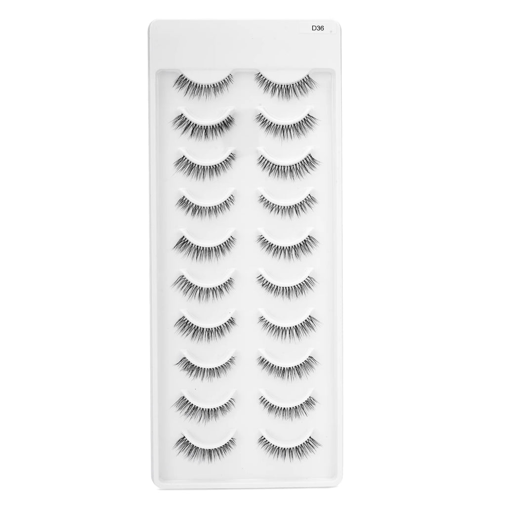MYSTIQUE HAIR FEATHERLIGHT EYE LASHES TRANSPARENT BAND MINK EYELASHES 10 PAIRS