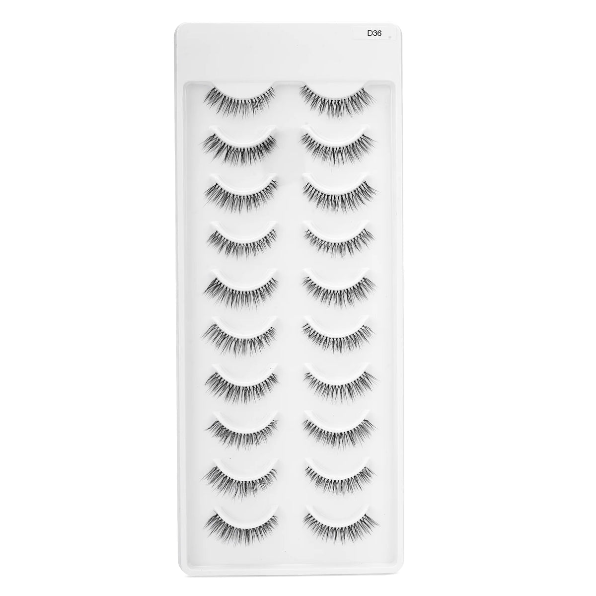 MYSTIQUE HAIR FEATHERLIGHT EYE LASHES TRANSPARENT BAND MINK EYELASHES 10 PAIRS