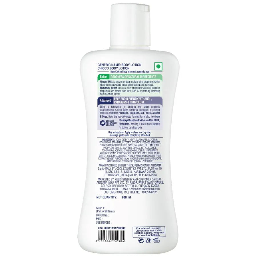 Chicco Baby Moments Body Lotion Almond Milk & Murumuru Butter 0% 270ml