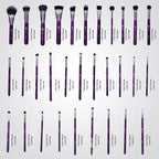 London Prime Glamstrokes 32 Pcs Budget Friendly Makeup Brush Set (Black) – Soft & Lightweight Face and Eye Brushes, Daily Use Makeup Kit for Beginners, Travel-Friendly