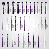 London Prime Glamstrokes 32 Pcs Budget Friendly Makeup Brush Set (Black) – Soft & Lightweight Face and Eye Brushes, Daily Use Makeup Kit for Beginners, Travel-Friendly