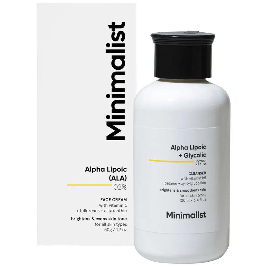 Minimalist Alpha Lipoic +Glycolic 07% Cleanser Brightens & Smoothens Skin 100ml