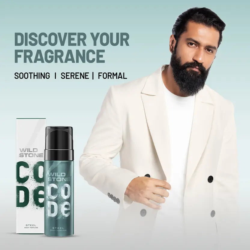 Wild Stone CODE Steel Long Lasting No Gas Perfume Body Spray For Men 120ml