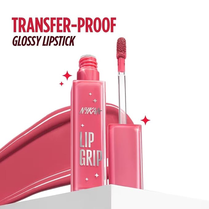 Nykaa Lip Grip No-Transfer Gloss Intense Shine Liquid Lipstick Gloss Intense Shine Liquid Lipstick 2ml