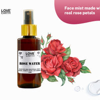 Love Earth Rose Water Face Mist Made With Real Rose Petals 100ml