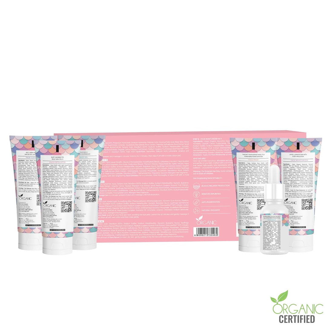 Glow Up Skin Brightening Facial Kit | Clair Blanche-II | 6-Step Skincare Ritual for Radiant, All Skin Types