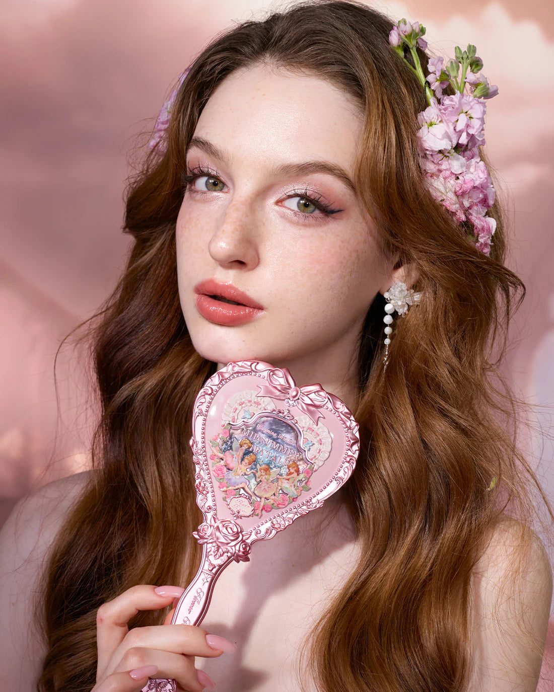 Flower Knows Midsummer Fairytales Hand Mirror Milky Pink