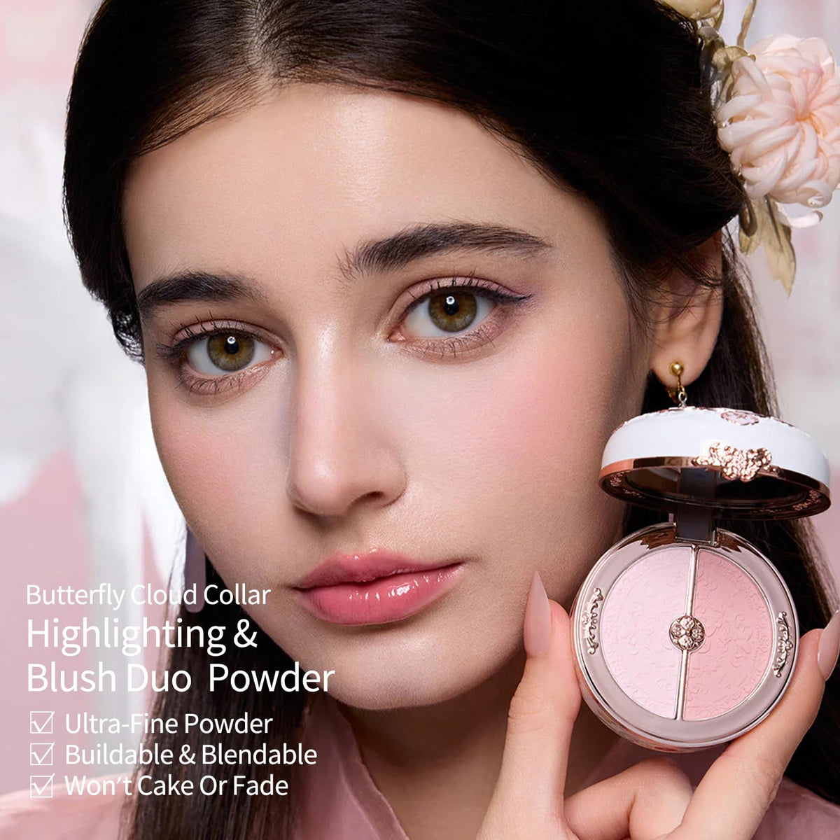 Flower Knows Butterfly Cloud Collar Rouge Box Blush Duo 01 Rouge Snow
