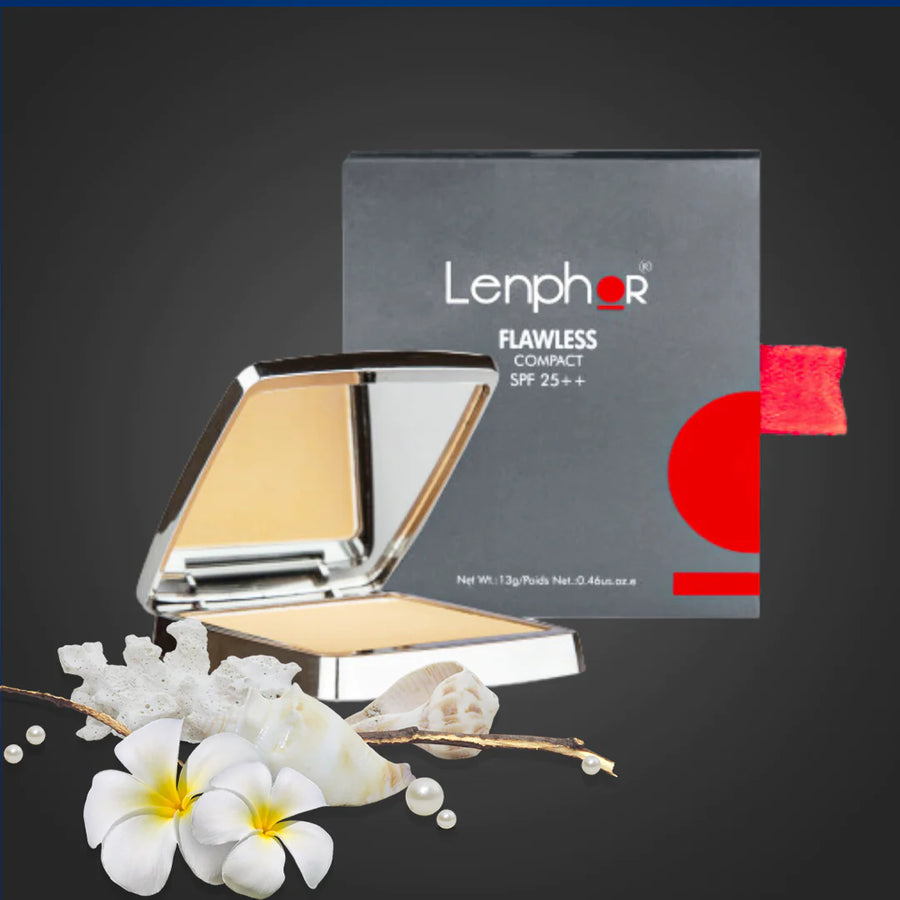 Lenphor Flawless Matte Compact Powder With Spf 25++ IVORY 01 (13g)