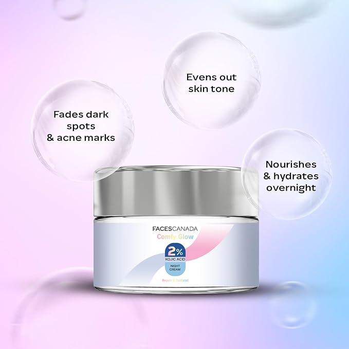 FACES CANADA Comfy Glow 2% Kojic Acid Night Cream  45g