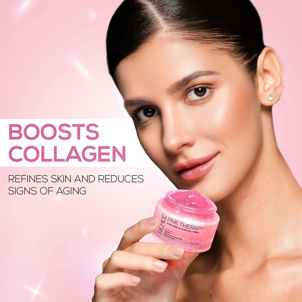 RENEE Pink Therapy Hydrolyzed Collagen Jelly Cream For Anti-Aging & Hydrated Skin 50g