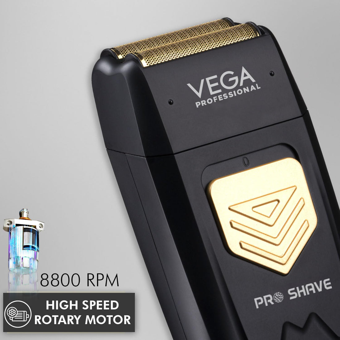 VEGA PROFESSIONAL Pro Shave Hair Shaver for Salon Professionals, Barbers and Salon-Like Shave at Home With Gold Titanium Foil & 210 Mins Runtime, (VPPFS-01)