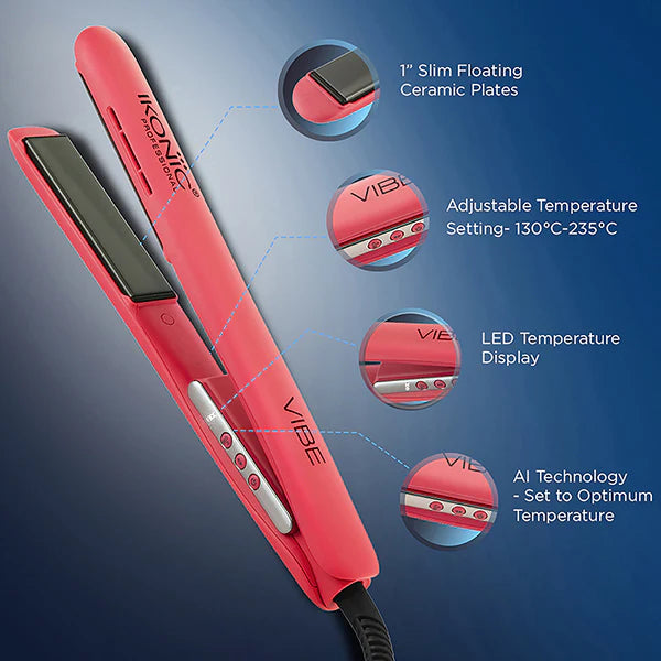 Ikonic Professional Vibe Hair straightener ( Peach )