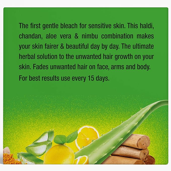 Olivia Herb Bleach for Sensitive Skin with Haldi, Chandan, Aloe Vera and Nimbu 150g