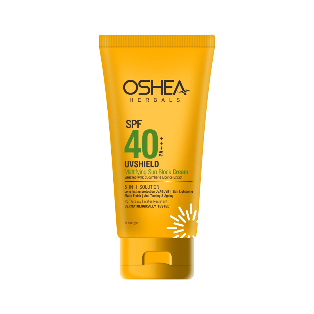 Oshea Herbals Uv Shield Mattifying Sun Block Cream SPF 40 PA +++ All Type Skin 120g