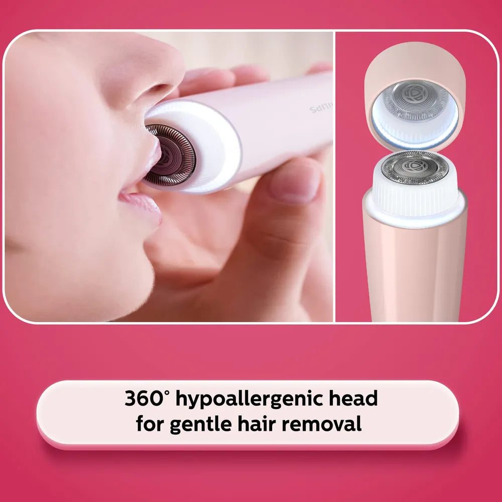 PHILIPS 5000 Series Cordless Grooming Kit for Face for Women (300mins Runtime, Full Circle LED Light, Lychee Pink)