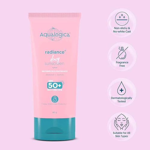Aqualogica Radiance+ Dewy Sunscreen SPF 50+ PA+++ 80g